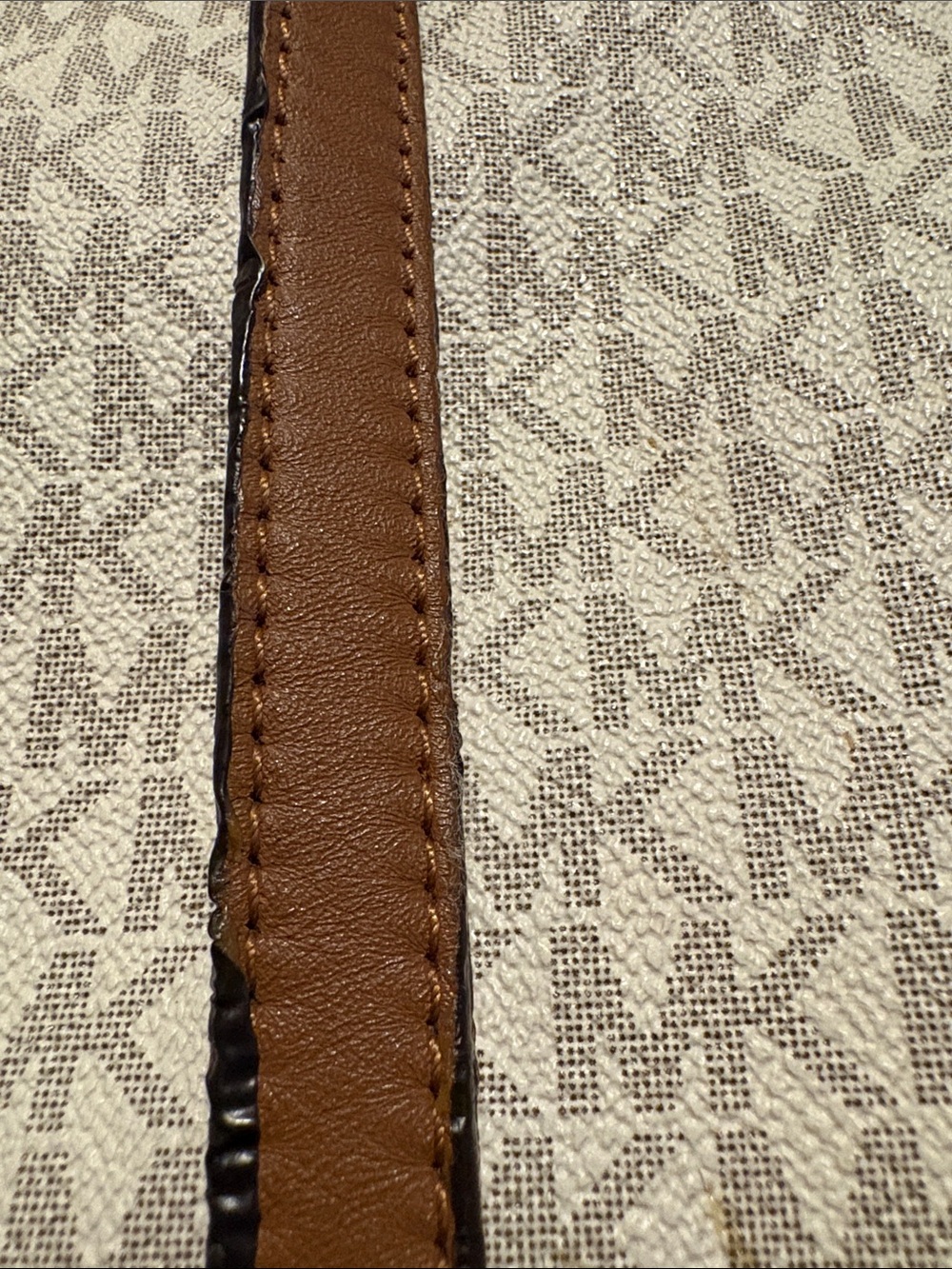 Michael Kors Rhea Zip Medium Backpack Cream and Tan Logo - Picture 9 of 10